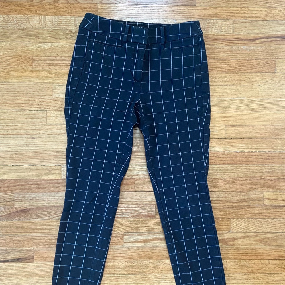 The Lot High Waist Skinny Ankle Dress Pants - Windowpane Pattern